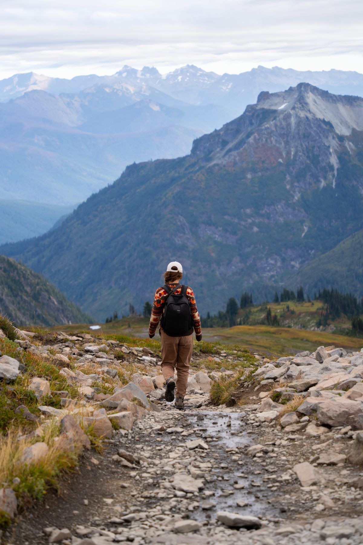 Person hiking along a beautiful National Park trail