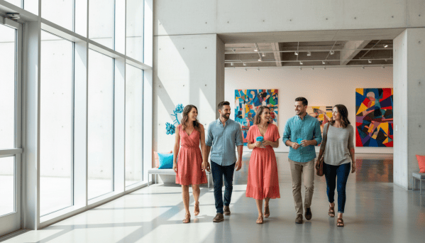 Visitors enjoying a museum weekend